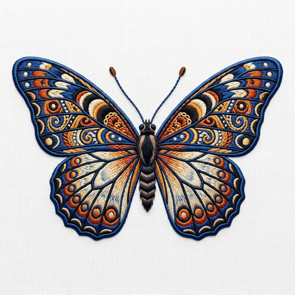 Artistic Butterfly Embroidery