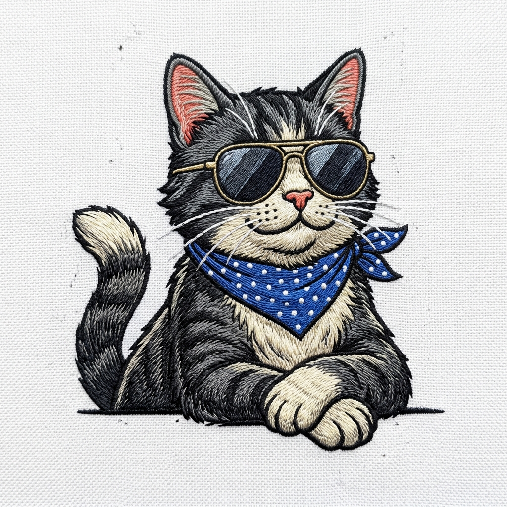 Cool Cat Embroidery