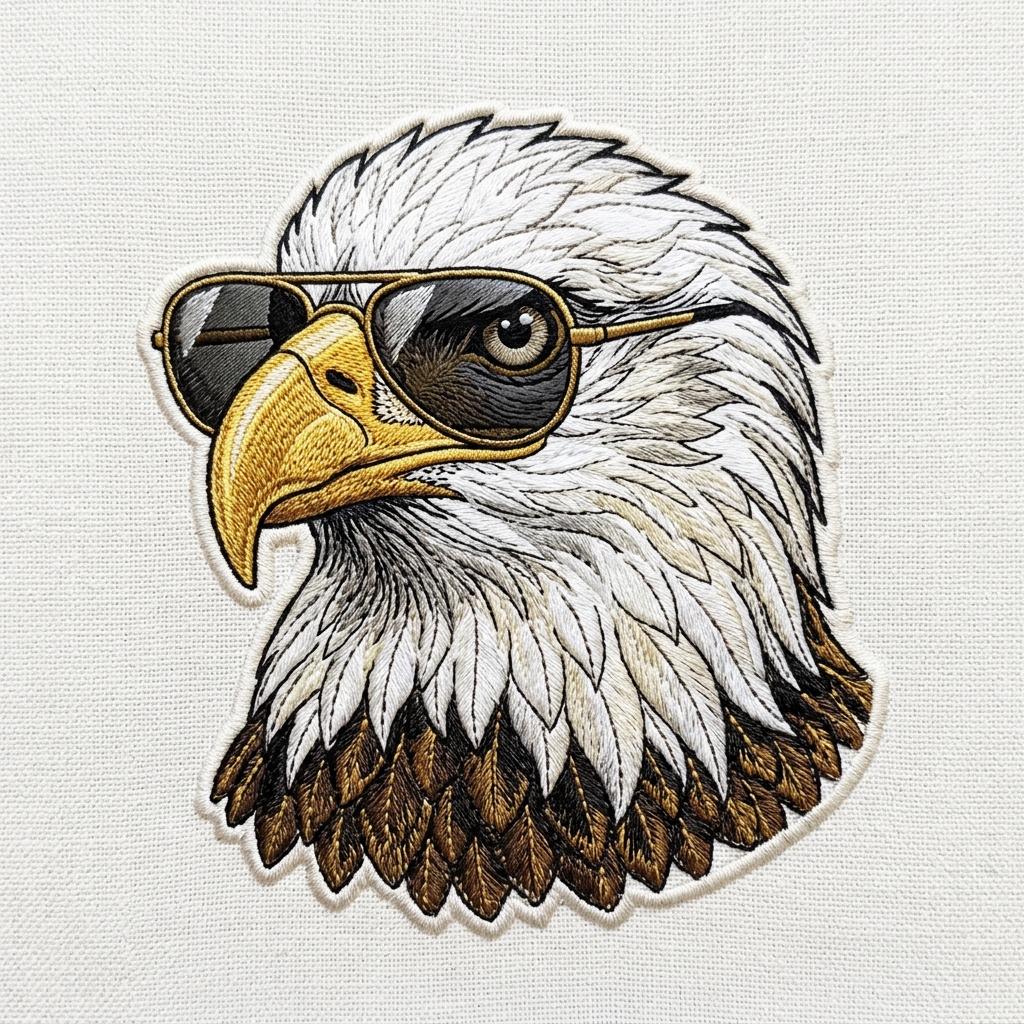 Patriotic Eagle Embroidery