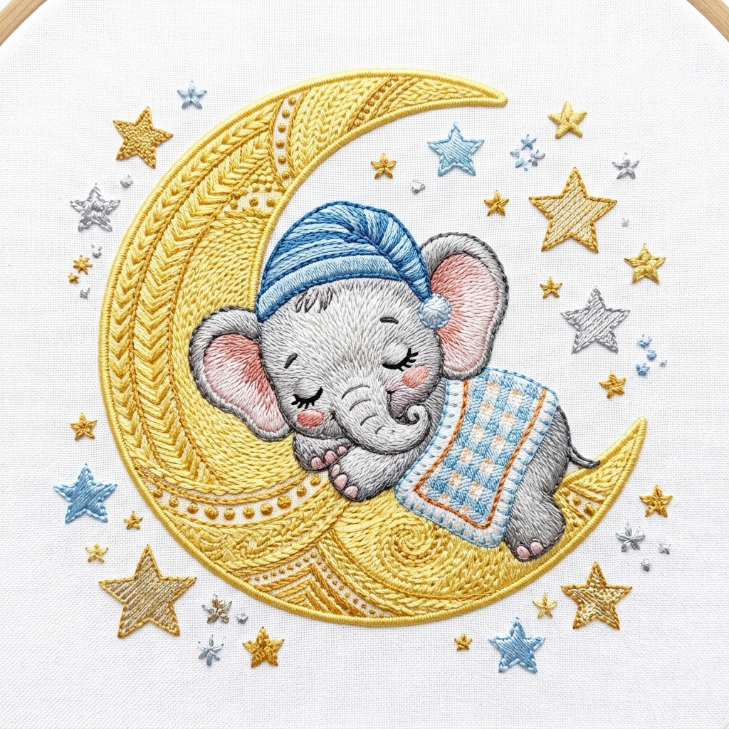 Baby Elephant Embroidery