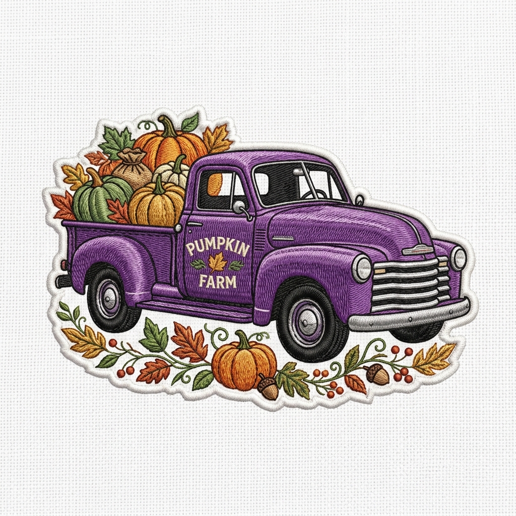 Holiday Truck Embroidery